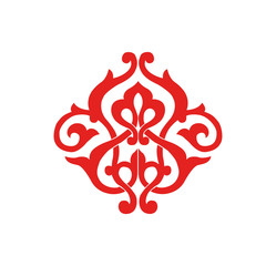 red arabesque pattern
