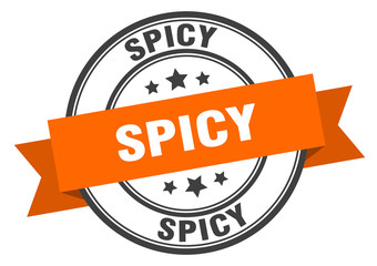spicy label. spicy orange band sign. spicy