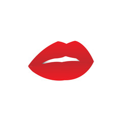 female red lips icon vector
