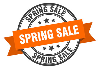spring sale label. spring sale orange band sign. spring sale