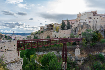 Valley where the "Casas Colgadas" are located in Cuenca, Spain