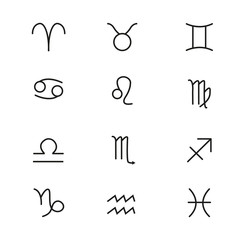 Zodiac signs set vector illustration
