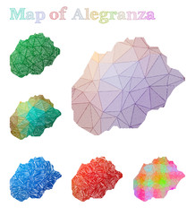 Hand-drawn map of Alegranza. Colorful island shape. Sketchy Alegranza maps collection. Vector illustration.
