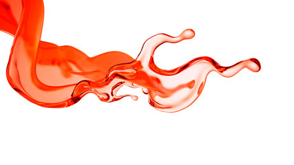 Splash fluid. 3d illustration, 3d rendering.
