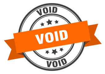 void label. void orange band sign. void