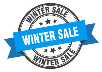 Obraz premium winter sale label. winter sale blue band sign. winter sale