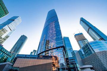 Fototapeta premium high-rise office buildings in the modern business center Moscow City