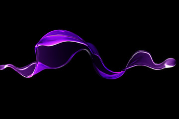 Splash fluid. 3d illustration, 3d rendering.