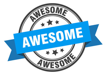 Fototapeta premium awesome label. awesome blue band sign. awesome