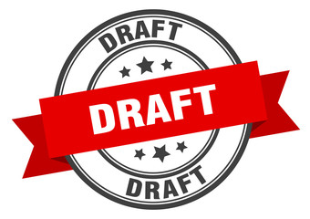 Fototapeta premium draft label. draft red band sign. draft