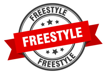 freestyle label. freestyle red band sign. freestyle