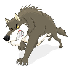 Fototapeta na wymiar Cartoon wolf