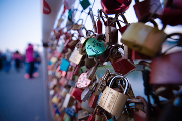 love locks on a bridge