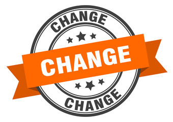Fototapeta premium change label. change orange band sign. change