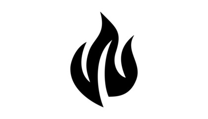Modern fire logo. Simple icon design. Vector illustration