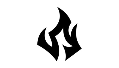 Modern fire logo. Simple icon design. Vector illustration