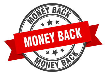 money back label. money back red band sign. money back