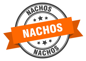 nachos label. nachos orange band sign. nachos