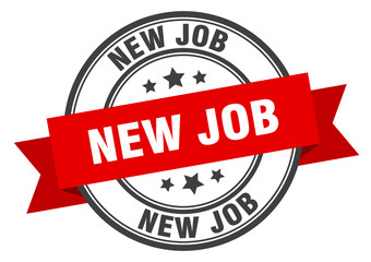 Fototapeta premium new job label. new job red band sign. new job