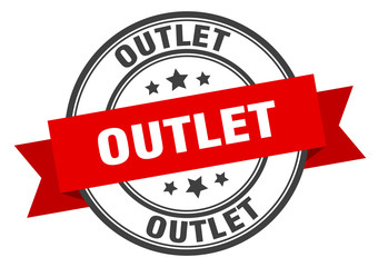 outlet label. outlet red band sign. outlet