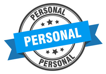 personal label. personal blue band sign. personal