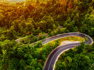 Steep turns in the mountains perfect for drifting rally and togue races