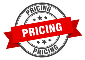pricing label. pricing red band sign. pricing