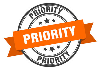 priority label. priority orange band sign. priority