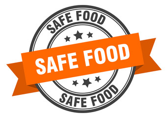 safe food label. safe food orange band sign. safe food