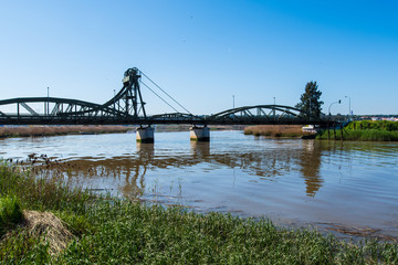 Metal bridge in the town of Alcácer do Sal, Alentejo, Portugal