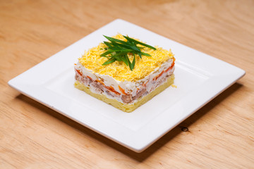 Restaurant dish mimoza salad