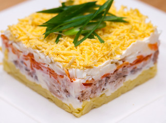 Restaurant dish mimoza salad