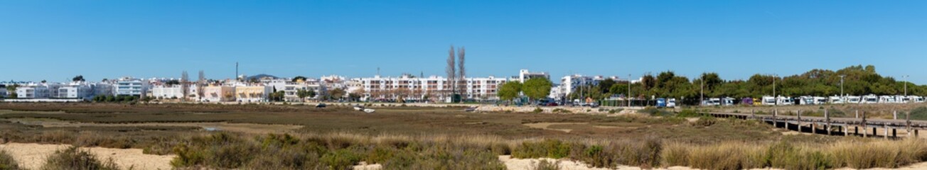 Obraz premium Fuzeta, Algarve, Portugal. as seen from the beach