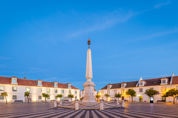 Vila Real de Santo António, Praça Marquês de Pombal at sunset
