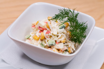 Restaurant dish crab salad