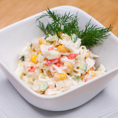 Restaurant dish crab salad