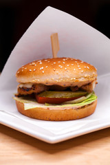 Restaurant dish - beef hamburger