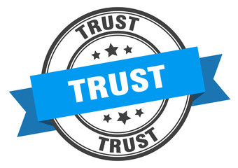 trust label. trust blue band sign. trust