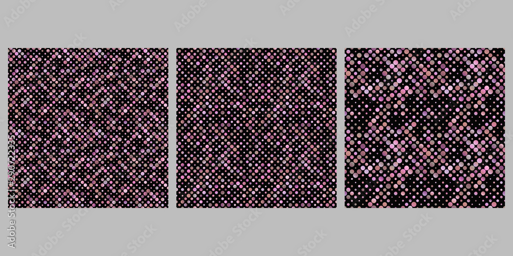 Poster random circle pattern background set - abstract vector designs with gradient dots
