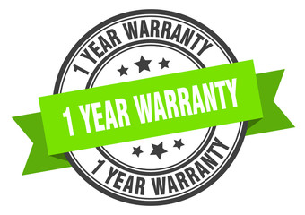 Obraz premium 1 year warranty label. 1 year warranty green band sign. 1 year warranty
