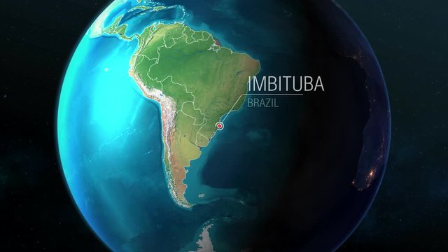 Brazil - Imbituba - Zooming from space to earth