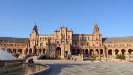Obraz premium The amazing Spain Square, Plaza de Espana en Seville