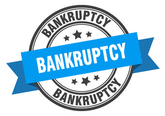 bankruptcy label. bankruptcy blue band sign. bankruptcy