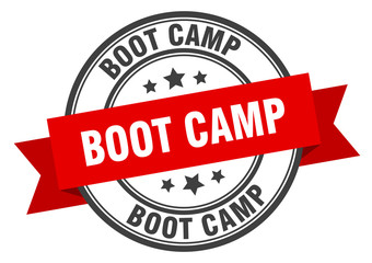 boot camp label. boot camp red band sign. boot camp