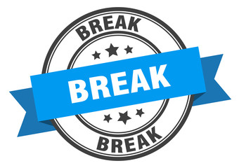 Fototapeta premium break label. break blue band sign. break
