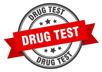 drug test label. drug test red band sign. drug test