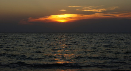 Sunset is beautiful on the sea..