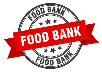 Fototapeta premium food bank label. food bank red band sign. food bank