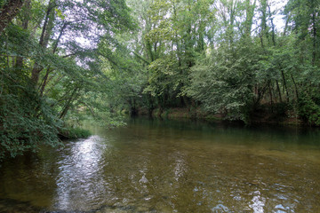 The river ter next to the greenway of Carrilet, Girona