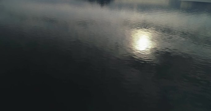4K Aerial Flying Over the Coastal Wilderness at Sunset
